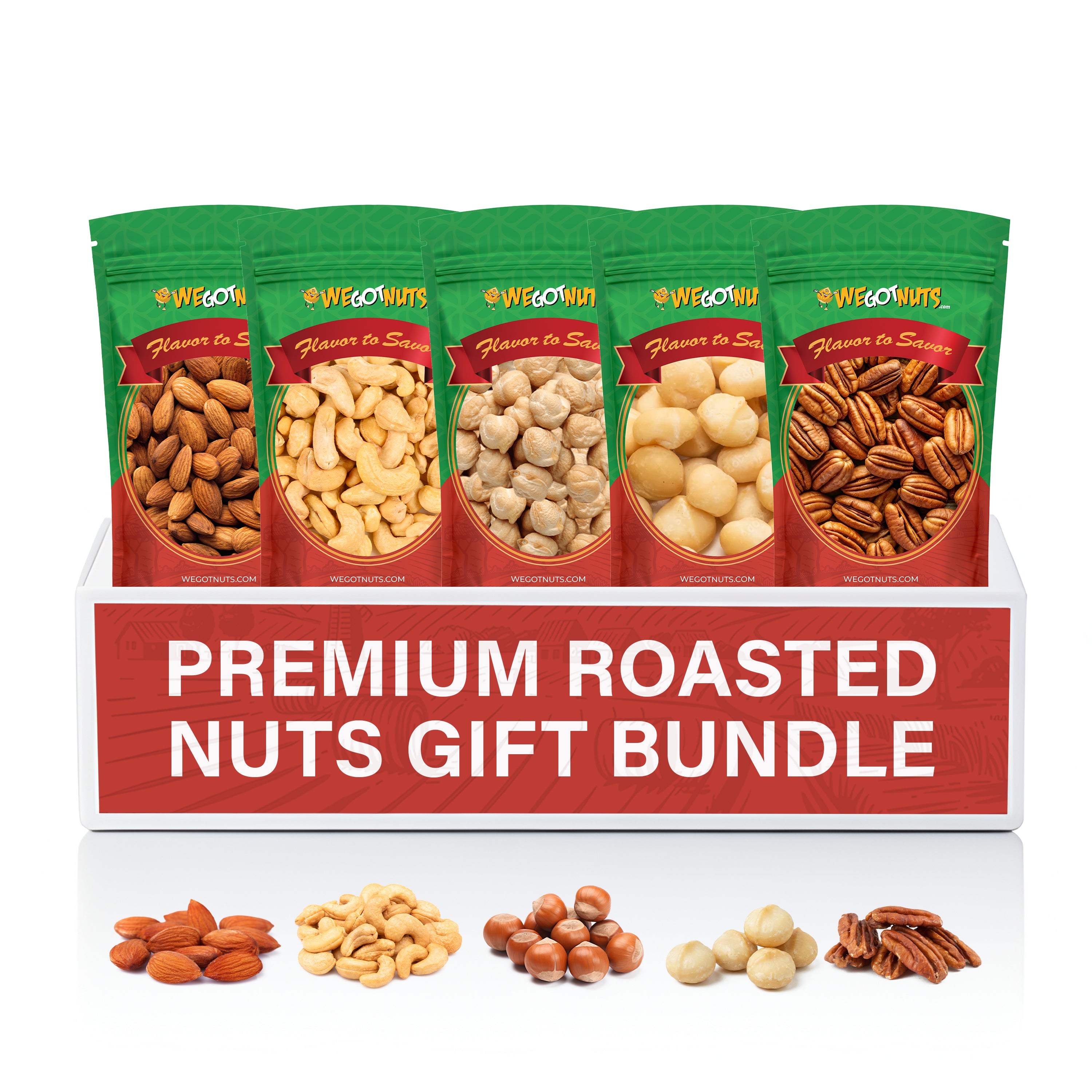 Almonds roasted unsalted - cashews roasted unsalted -pecans roasted unsalted - macadamia roasted unsalted -filberts roosted unsalted
