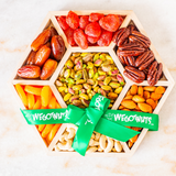 Pistachio Heaven with Nuts & Dried Fruit Assortment In Wooden Hexagon Gift Tray