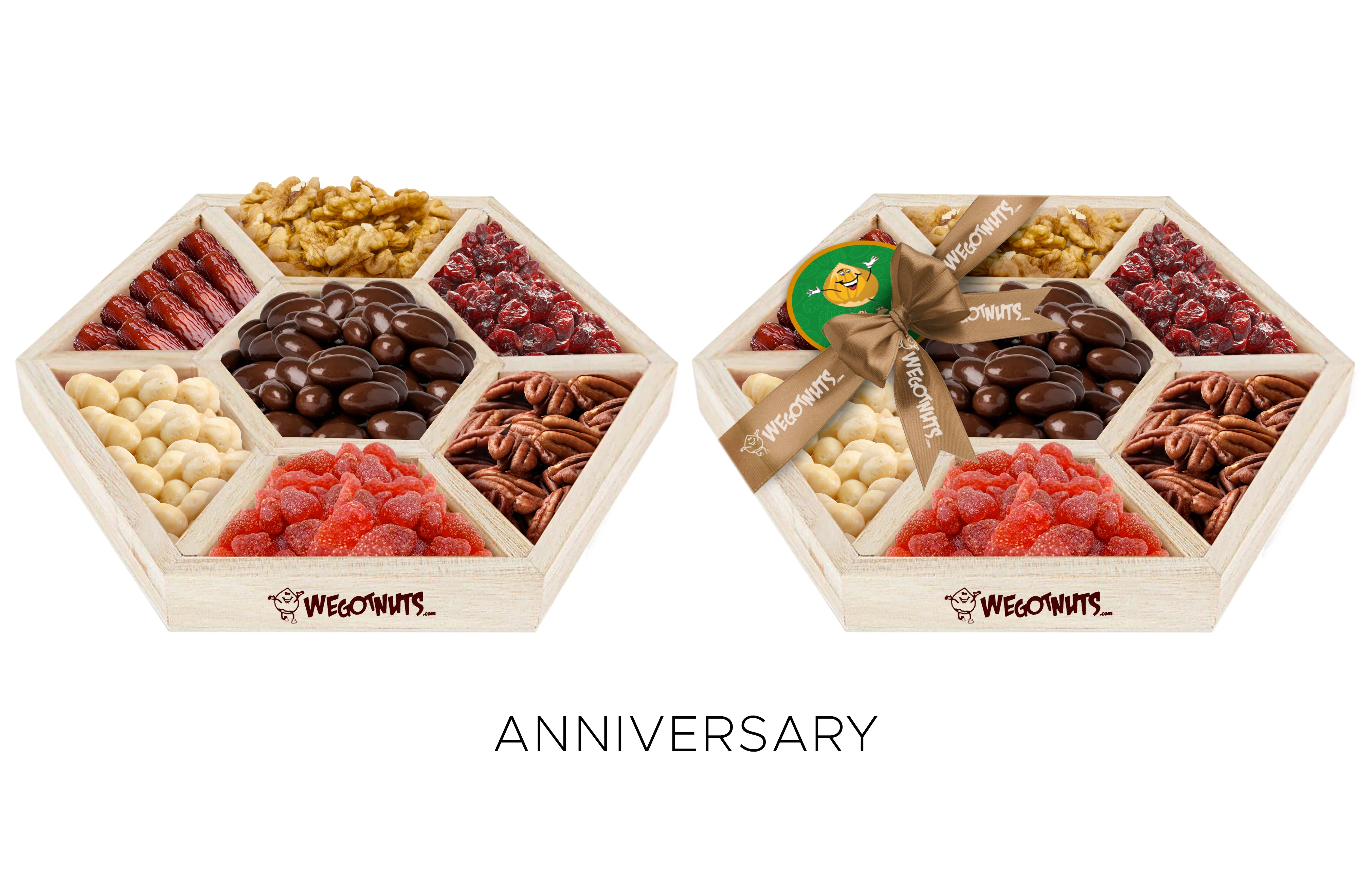 The Golden Bloom: Anniversary Delight Nut & Fruit Box