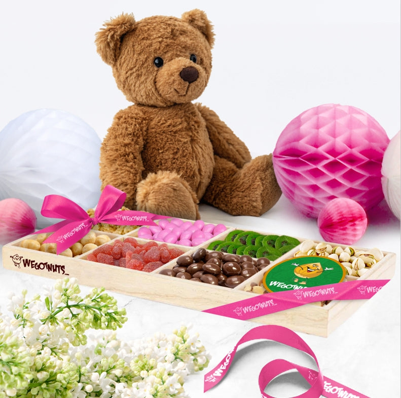 The Pink Petal Cradle: Baby Girl Shower Nut & Fruit Delight