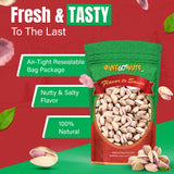 Turkish Antep Pistachios Premium Quality Kosher Roasted Pistachios By We Got Nuts - Natural & Healthy Rich Flavor Snack - Whole, & Salted – Air-Tight Resealable Bag Package