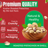 Turkish Antep Pistachios Premium Quality Kosher Roasted Pistachios By We Got Nuts - Natural & Healthy Rich Flavor Snack - Whole, & Salted – Air-Tight Resealable Bag Package
