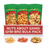 Nuts About Gains: Gym-Bro Bulk Pack - Raw almonds, Cashews, Trail mixes