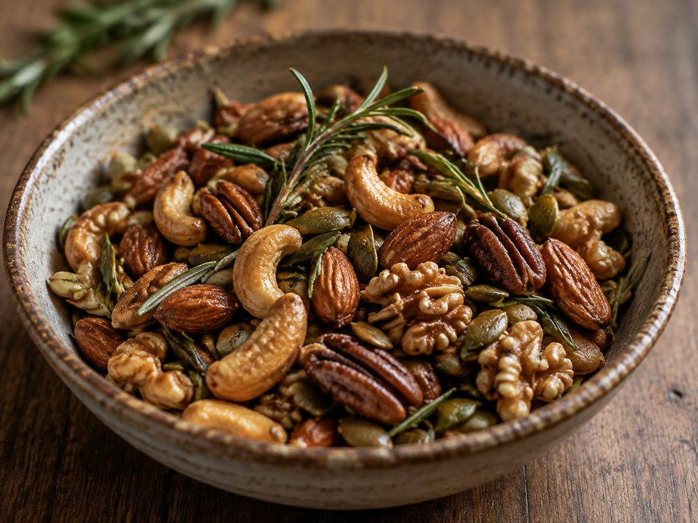Sample photo of the finished dish: Rosemary-Thyme Party Nuts