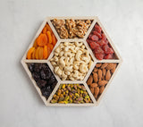 Holiday Nuts & Dried Fruit Assortment In Wooden Hexagon Gift Tray