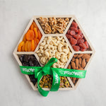 Holiday Nuts & Dried Fruit Assortment In Wooden Hexagon Gift Tray