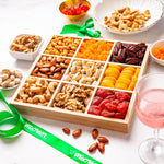 Holiday Mixed Nuts & Fruit Square Gift Tray