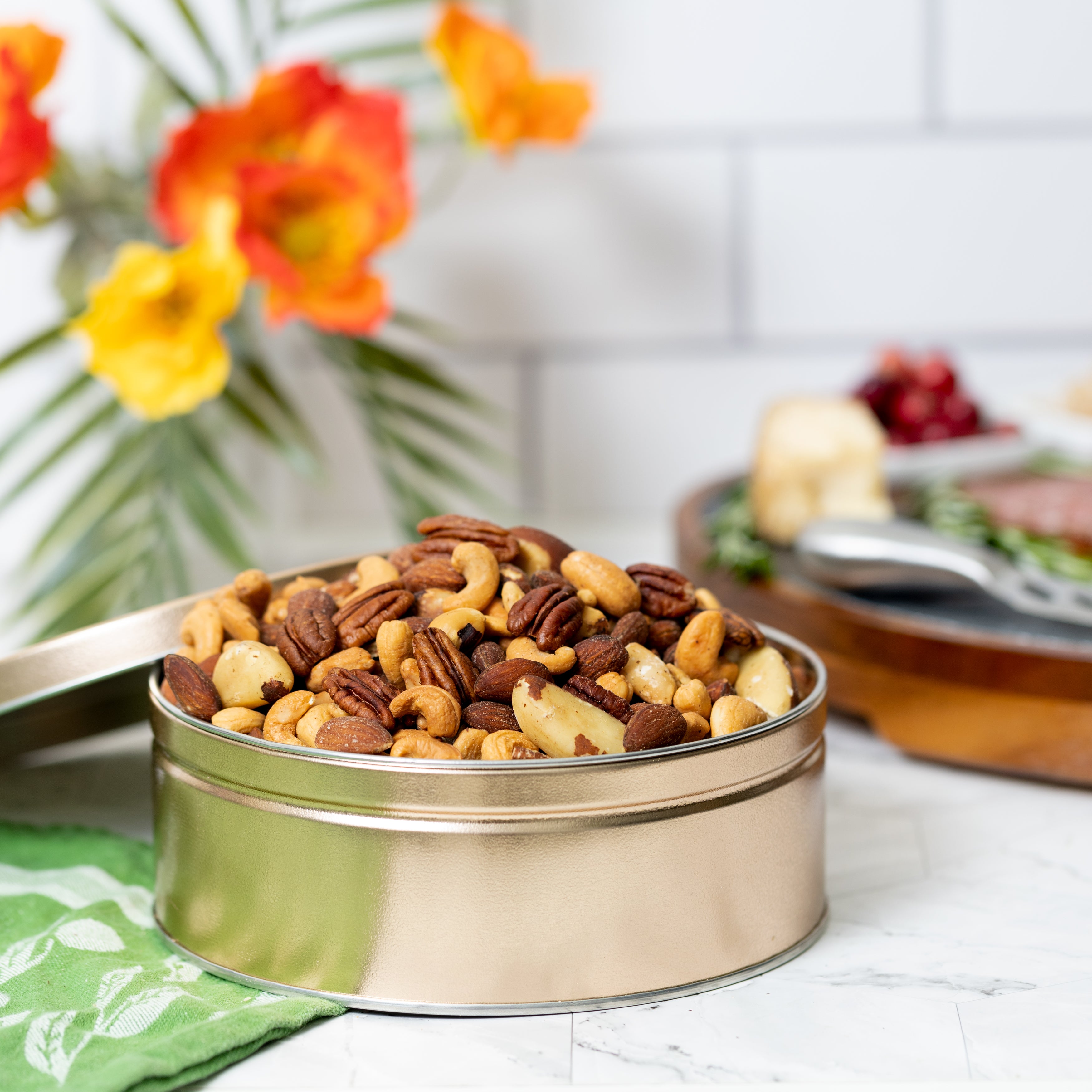 Shelled Fancy Raw Mixed Nuts Gift Tin (2 lbs.) — Premium Nut Blend for Snacking and Gifting, Wholesome Raw Nut Blend, Crunchy and Natural