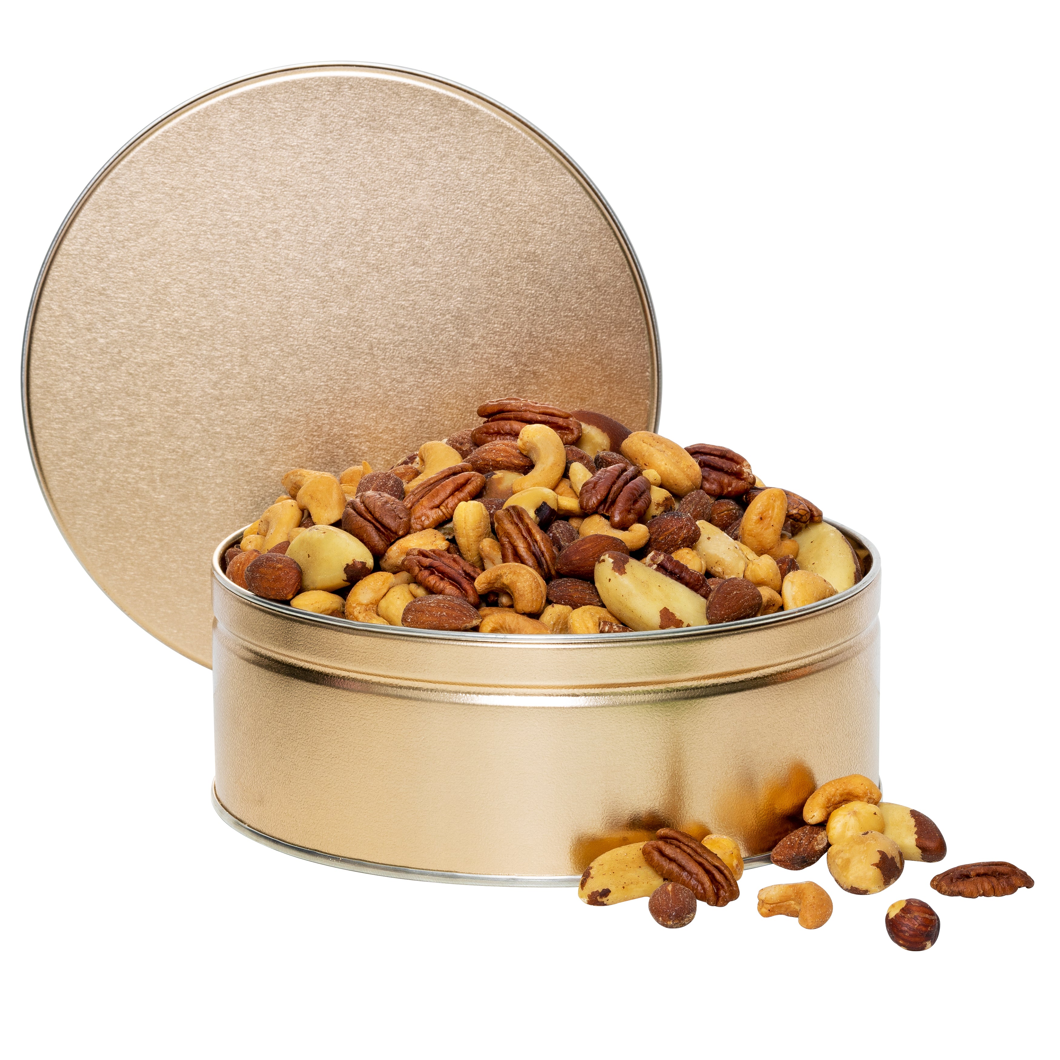 Shelled Fancy Raw Mixed Nuts Gift Tin (2 lbs.) — Premium Nut Blend for Snacking and Gifting, Wholesome Raw Nut Blend, Crunchy and Natural