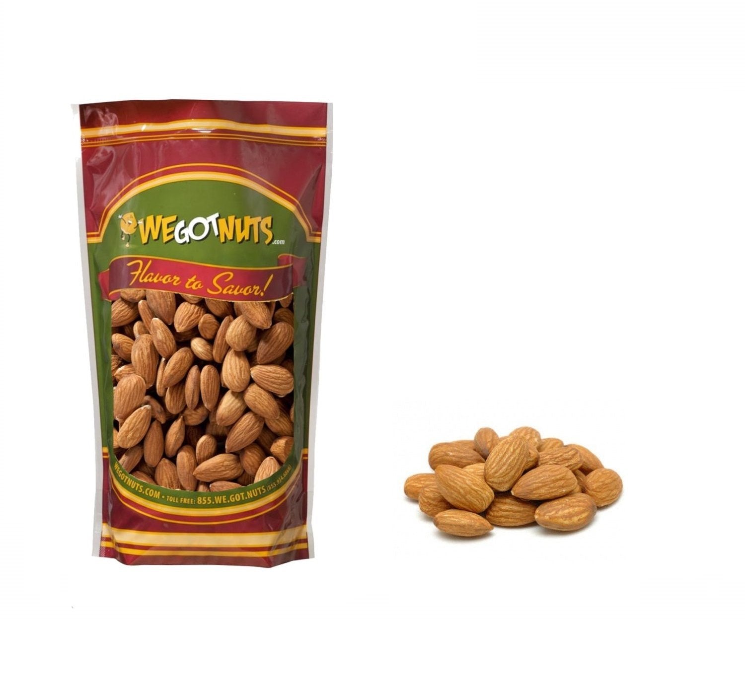 Raw California almonds natural shelled