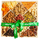 Holiday Nuts & Dried Fruit Assortment In Wooden Diamond Gift Tray
