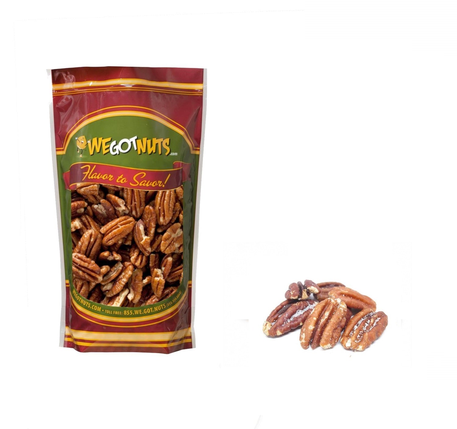 Roasted Salted Pecans — Crunchy and Savoury Nut Snack, Shelled, Versatile and Rich in Flavour, Perfect for Snacking and Baking