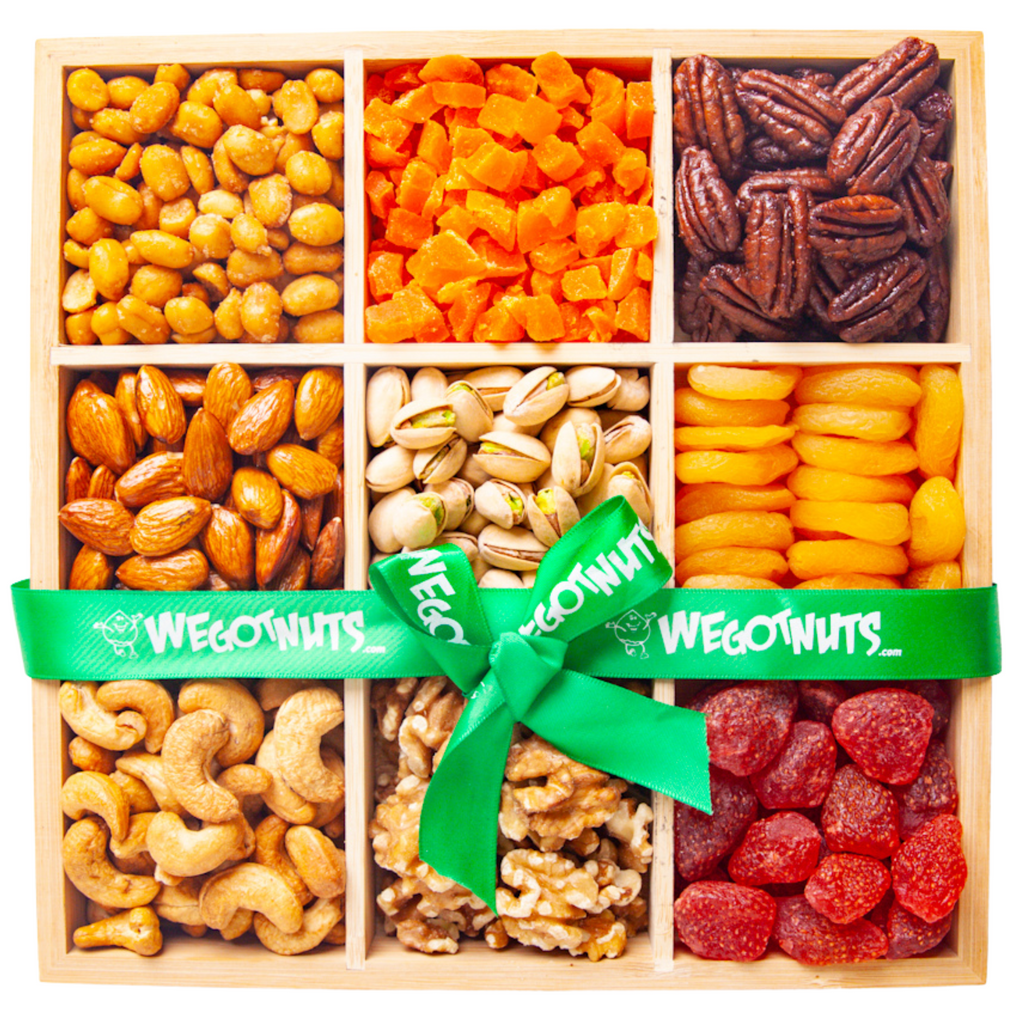 Holiday Mixed Nuts & Fruit Square Gift Tray