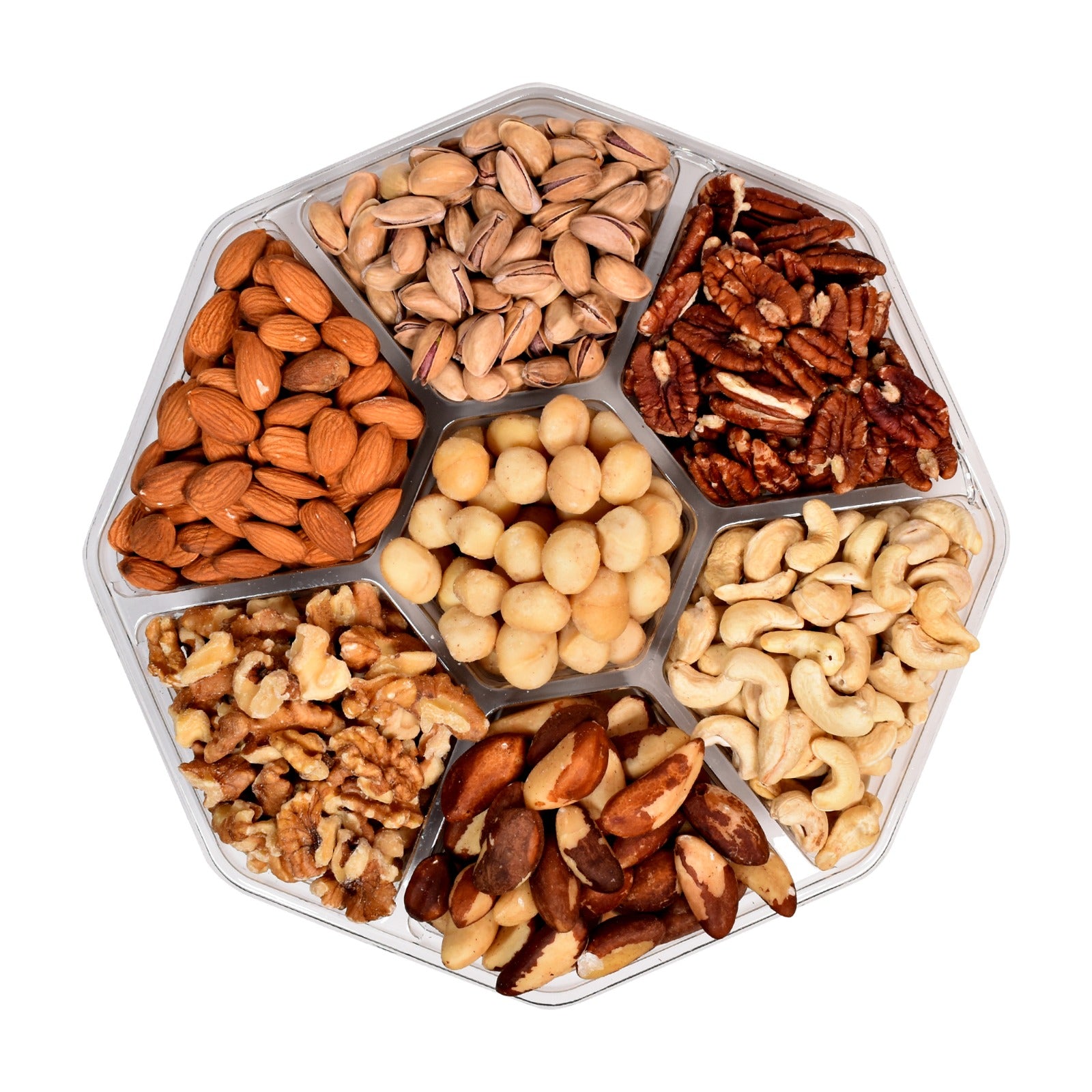 Almonds, Brazil Nuts, Cashews, Macadamia, Pecans, Pistachio, & Walnuts Gift Tray