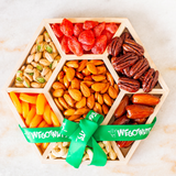 Sensational Nuts & Dried Fruit Assortment In Wooden Hexagon Gift Tray